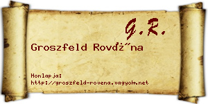 Groszfeld Rovéna névjegykártya